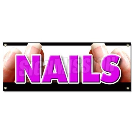Signmission NAILS BANNER SIGN nail salon manicure spa signs manicurist hair beauty B-Nails